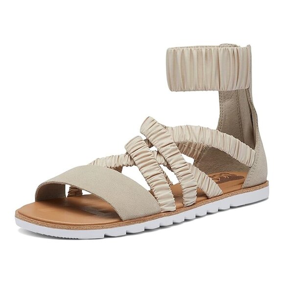 Sorel Shoes - SOREL Women's Ella II Ankle Strap Sandals Stretch Strappy Suede Zip Gray